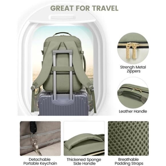 40L Travel Backpack Airline Approved Waterproof Bag with Packing Cubes - Picture 6 of 7